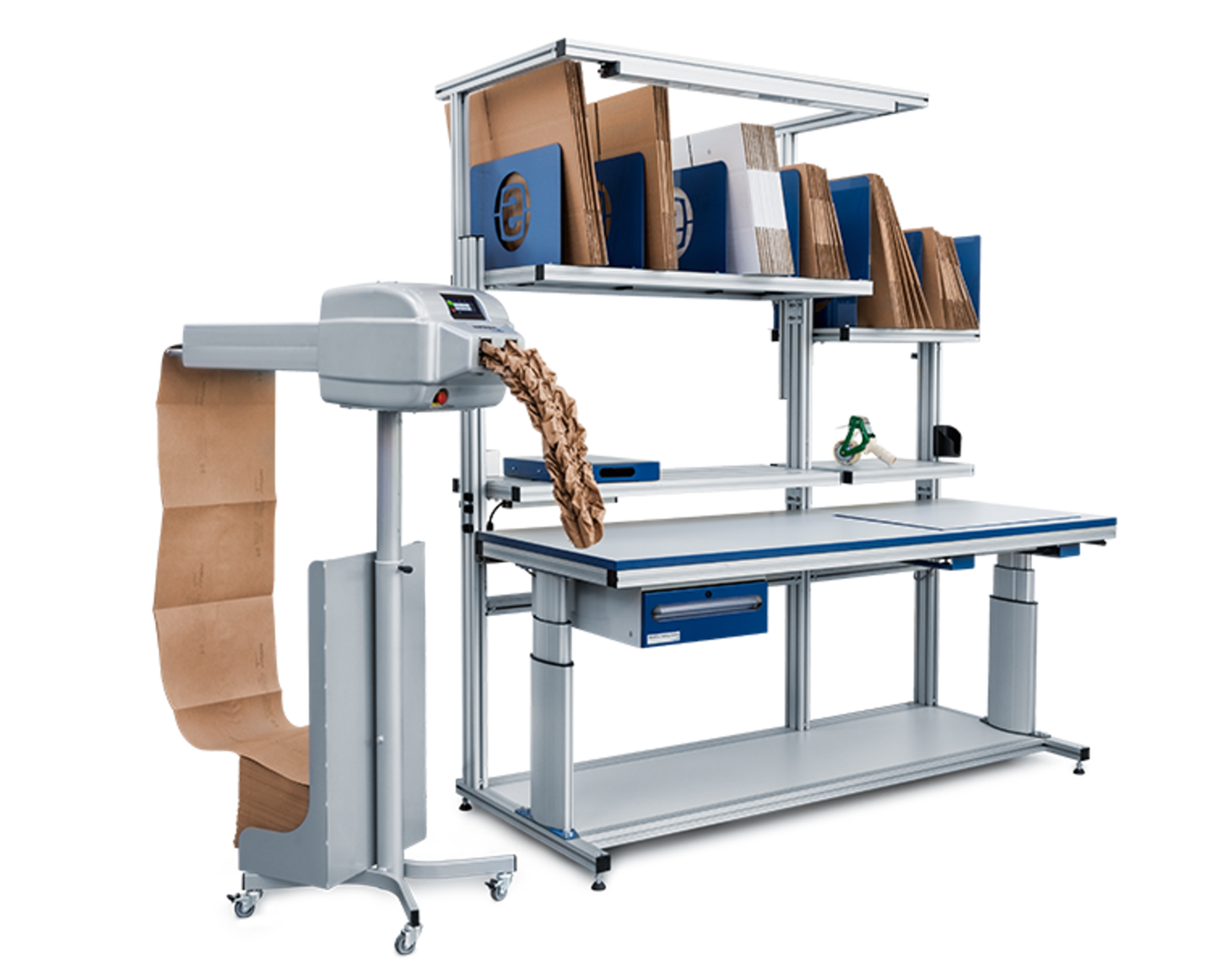 Overview of the Storopack PAPERplus® Track Paper Cushioning Machine